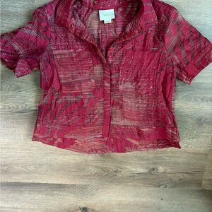 Women's Red Patterned Top